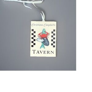 Col Williamsburg Christiana Campbell Tavern Sign Woodcraft Ornament 2.5x 3.25"